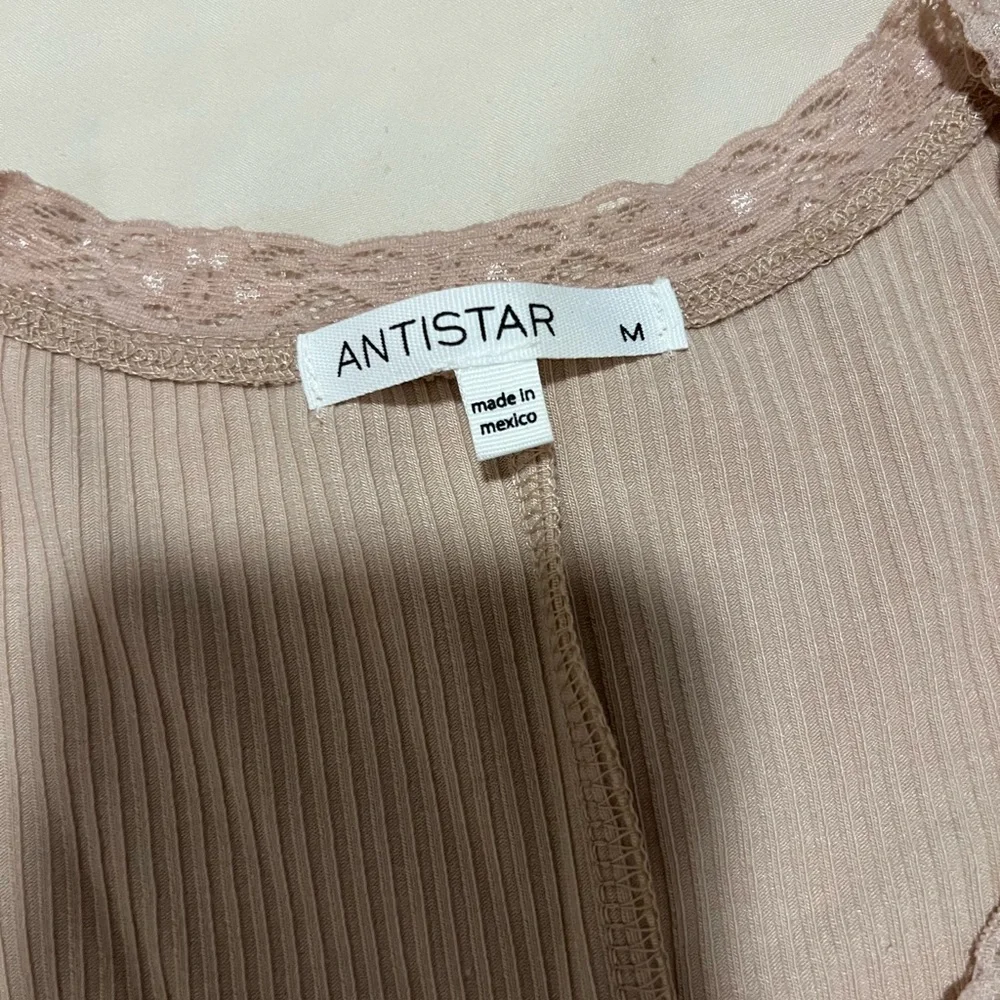 Women's Tan Ribbed Top - Picture 2 of 3